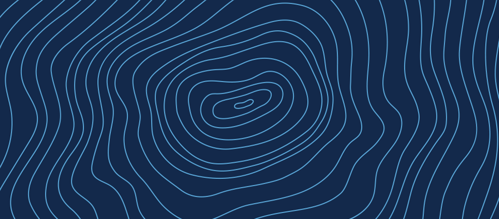 Tree ring texture in Carolina Blue on a navy background.